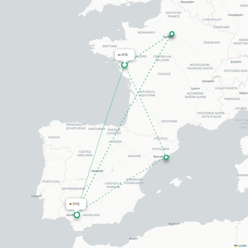 NTE - SVQ route map