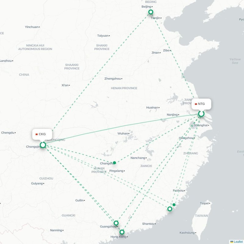 NTG - CKG route map