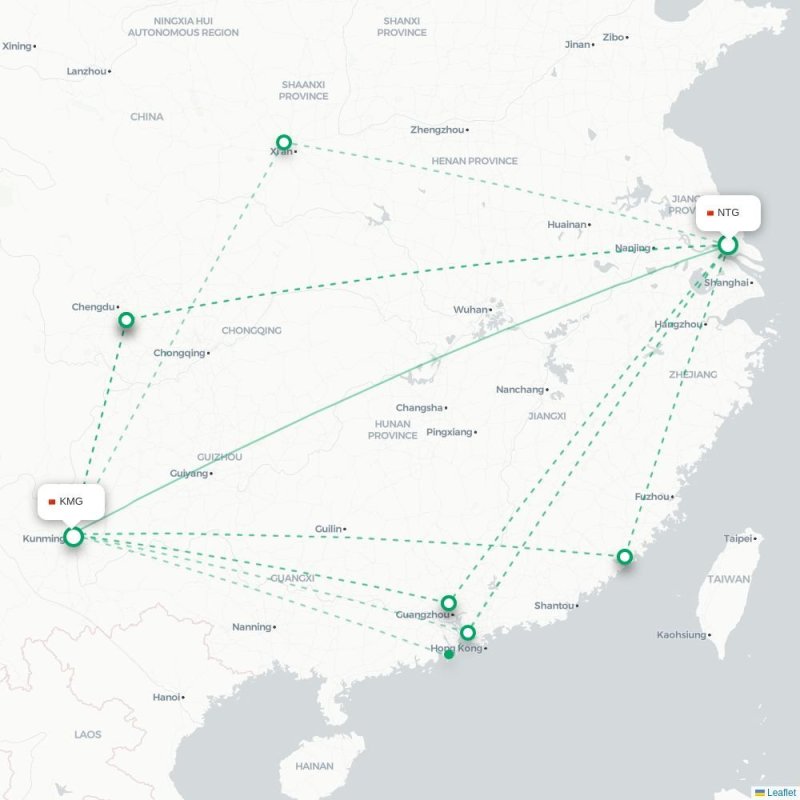 NTG - KMG route map