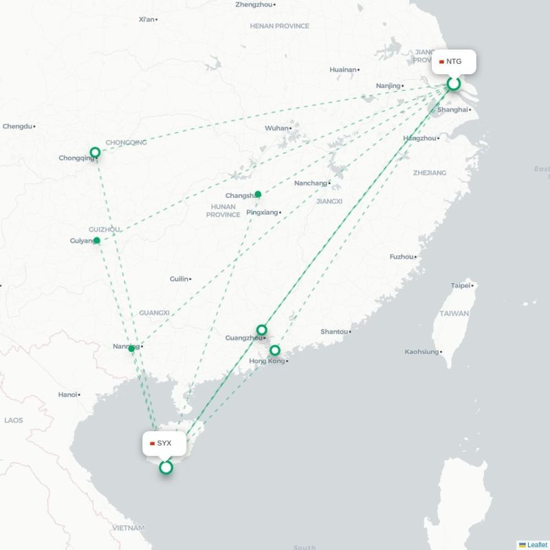 NTG - SYX route map