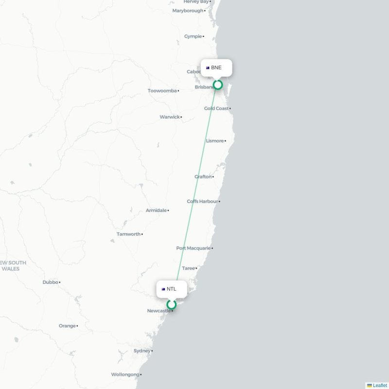 NTL - BNE route map