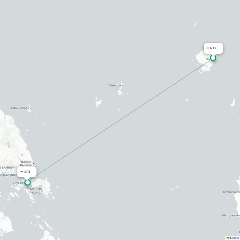 NTX - BTH route map