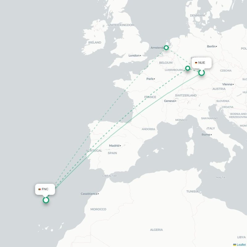 NUE - FNC route map