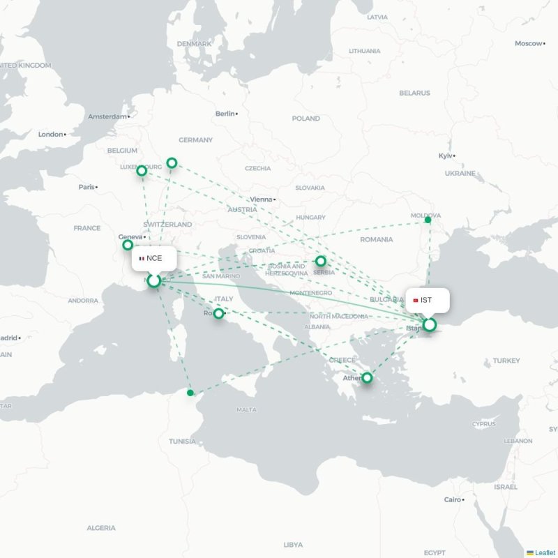 NUE - IST route map