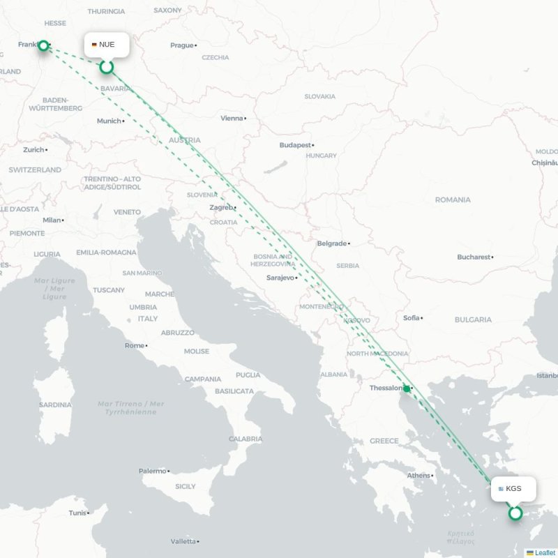 NUE - KGS route map