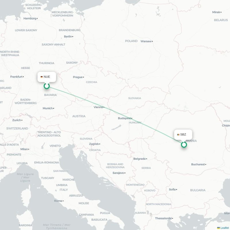 NUE - SBZ route map