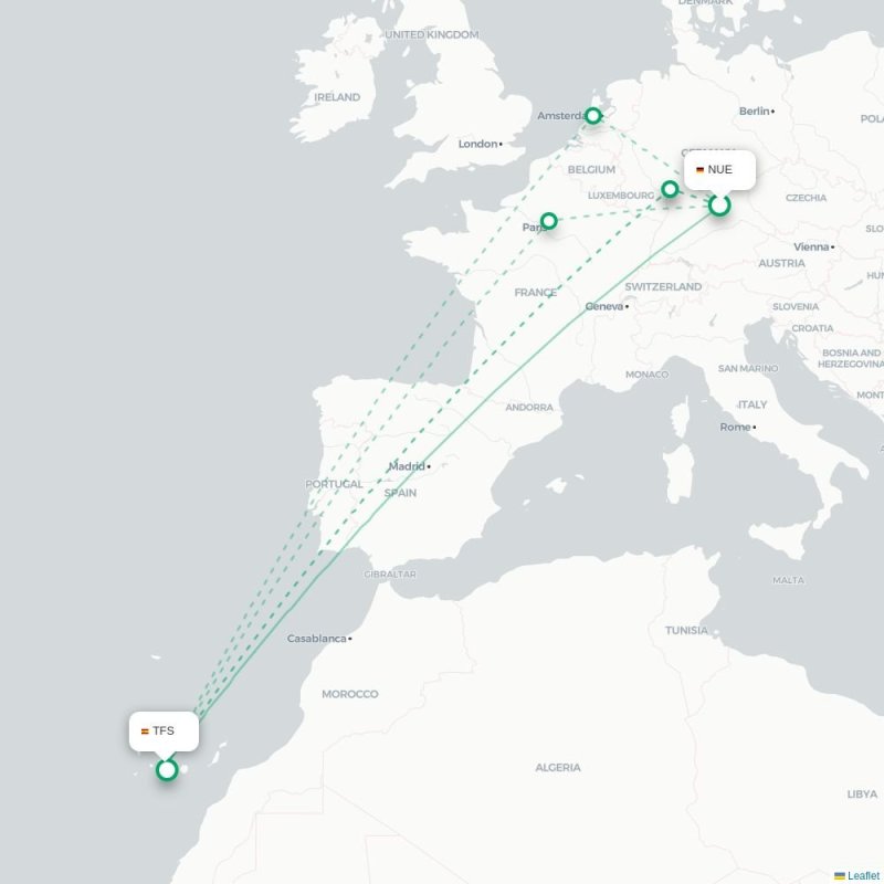 NUE - TFS route map