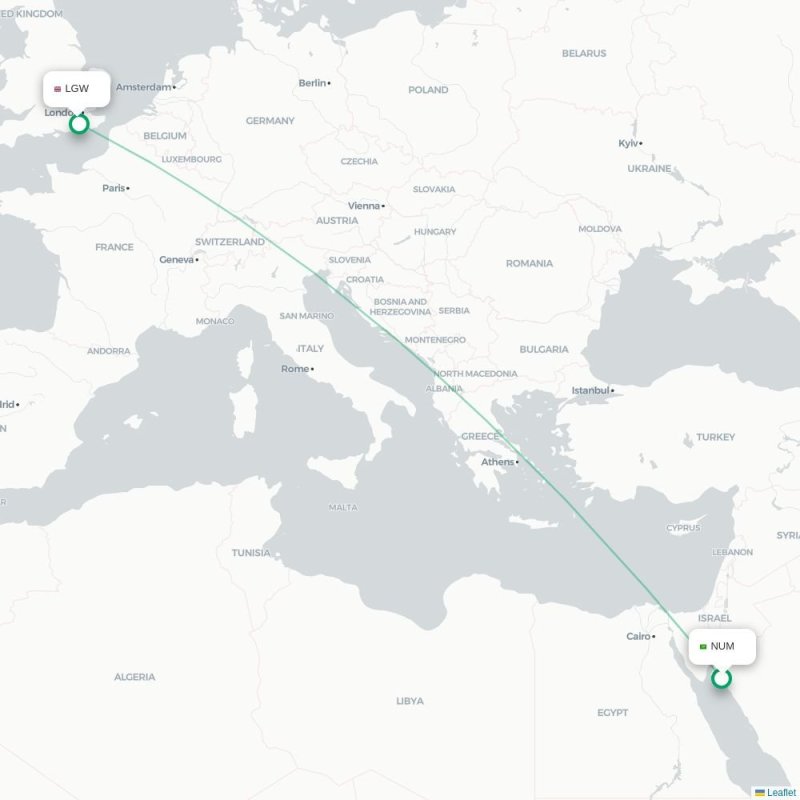 NUM - LGW route map