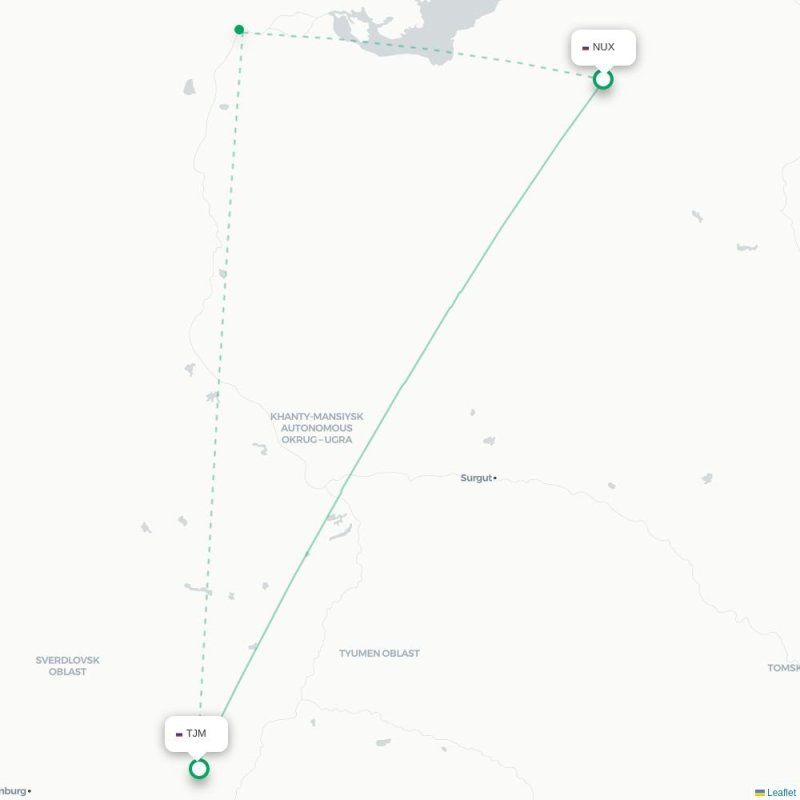 NUX - TJM route map