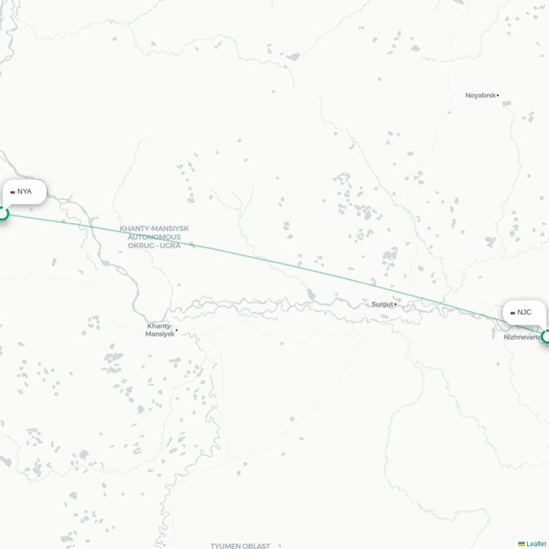 NYA - NJC route map