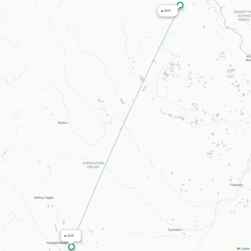 NYA - SVX route map