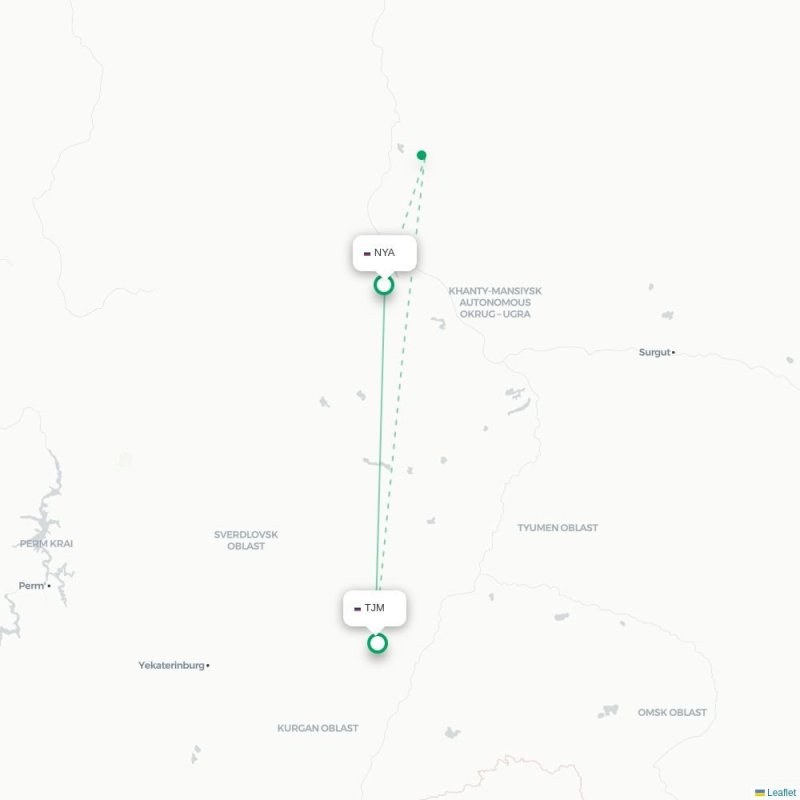 NYA - TJM route map