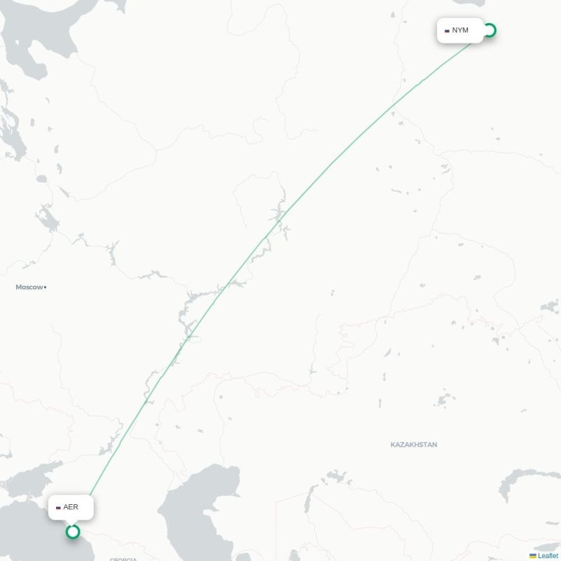 NYM - AER route map