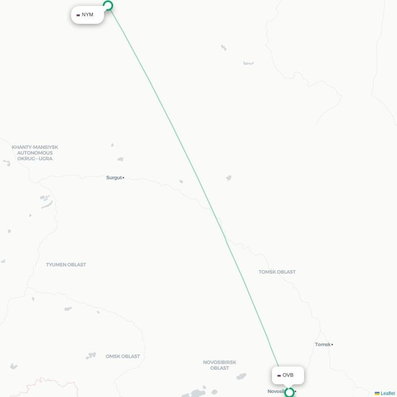 NYM - OVB route map