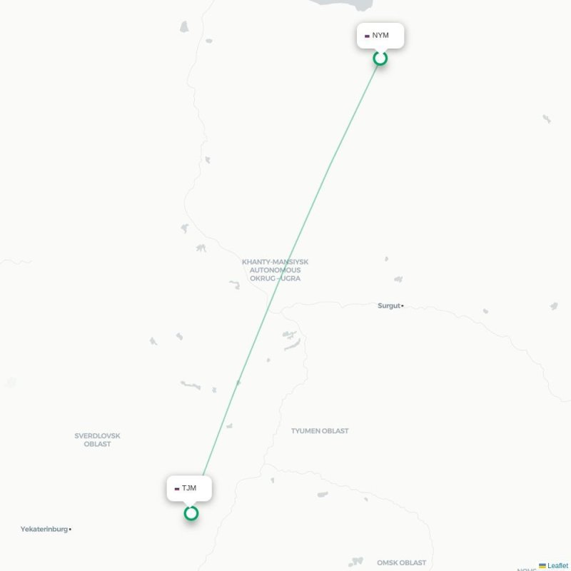 NYM - TJM route map