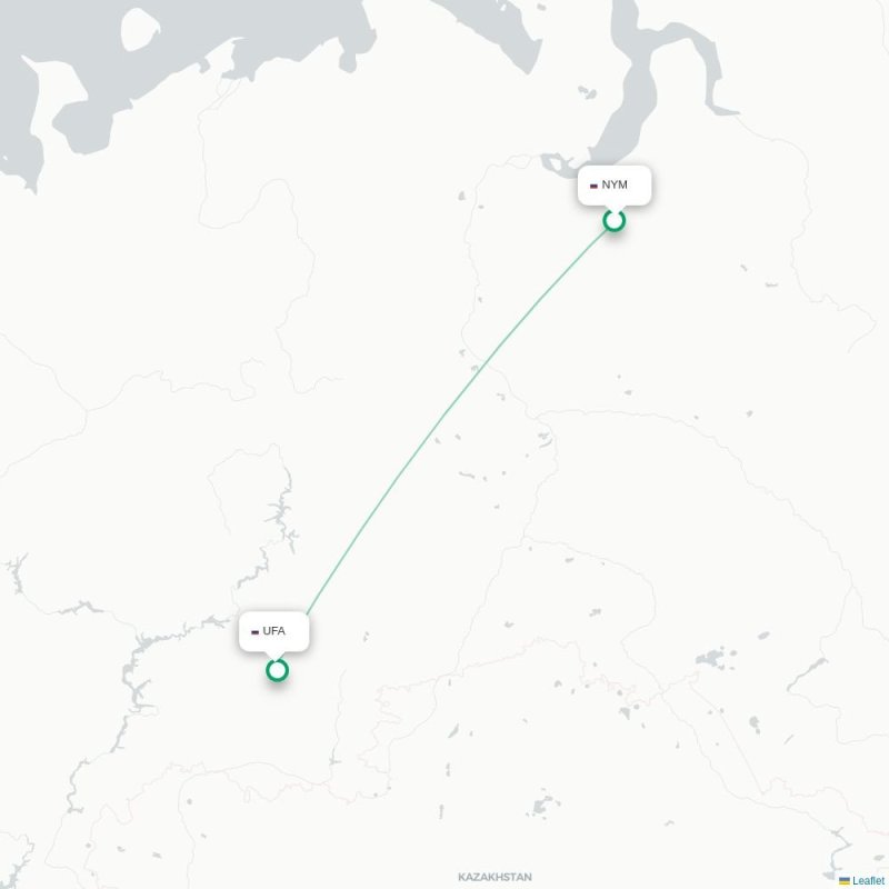 NYM - UFA route map