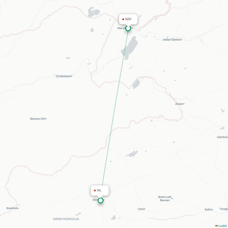 NZH - XIL route map