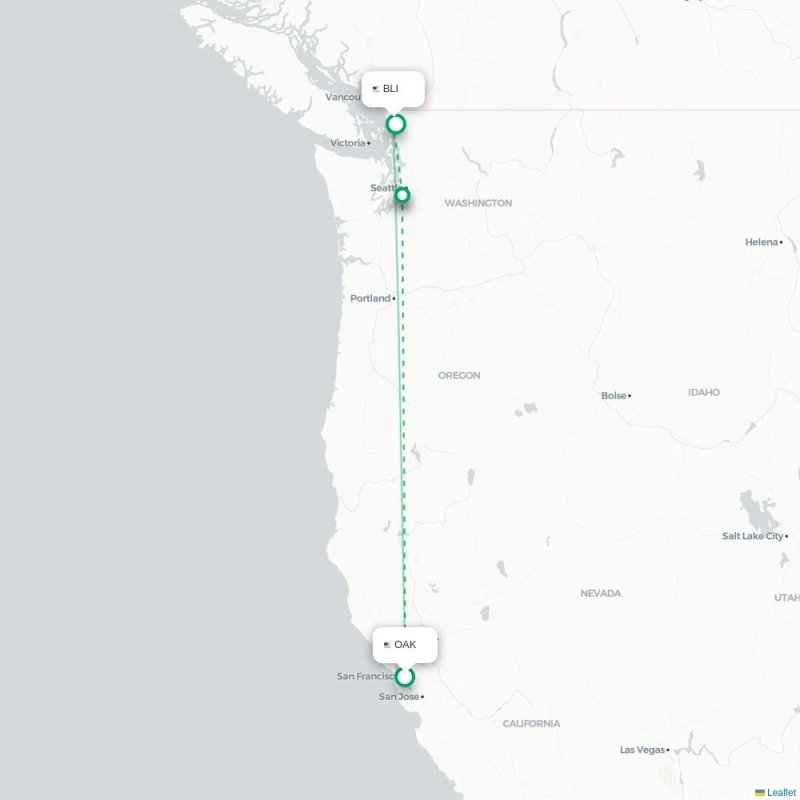 OAK - BLI route map