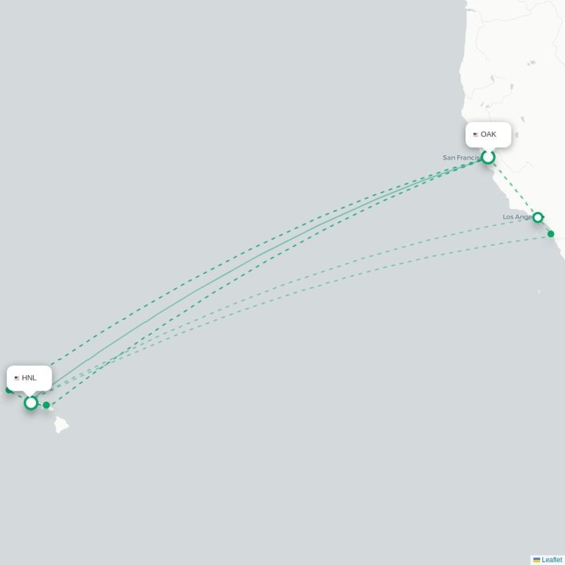 OAK - HNL route map