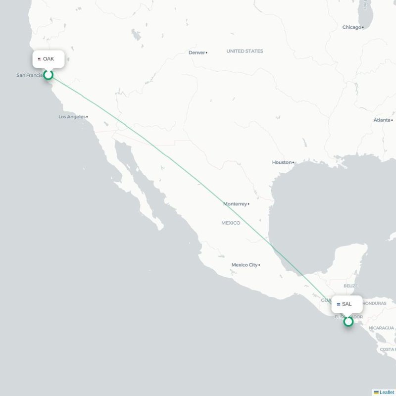 OAK - SAL route map