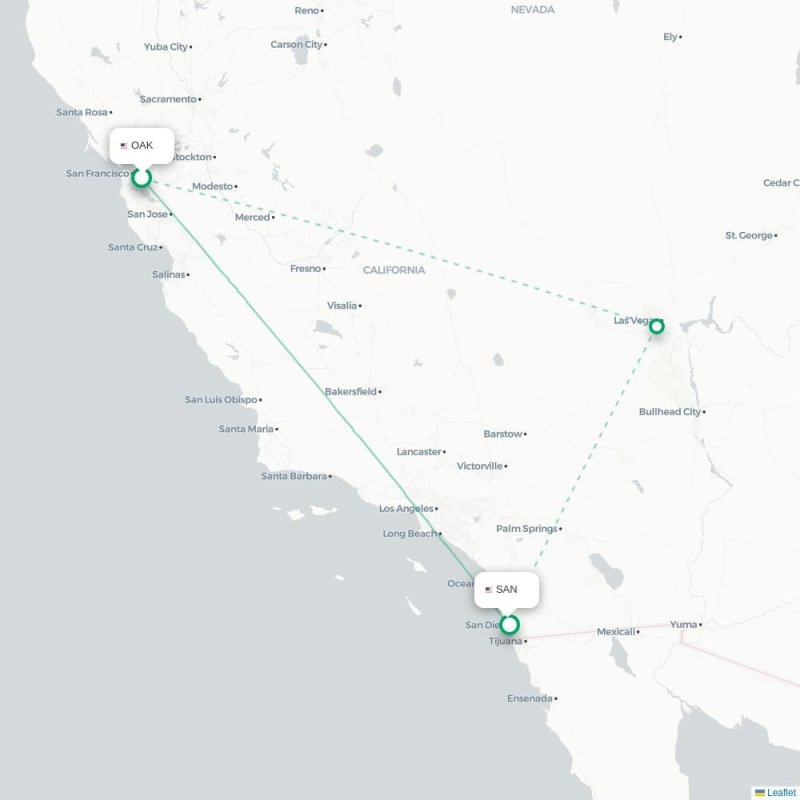 OAK - SAN route map