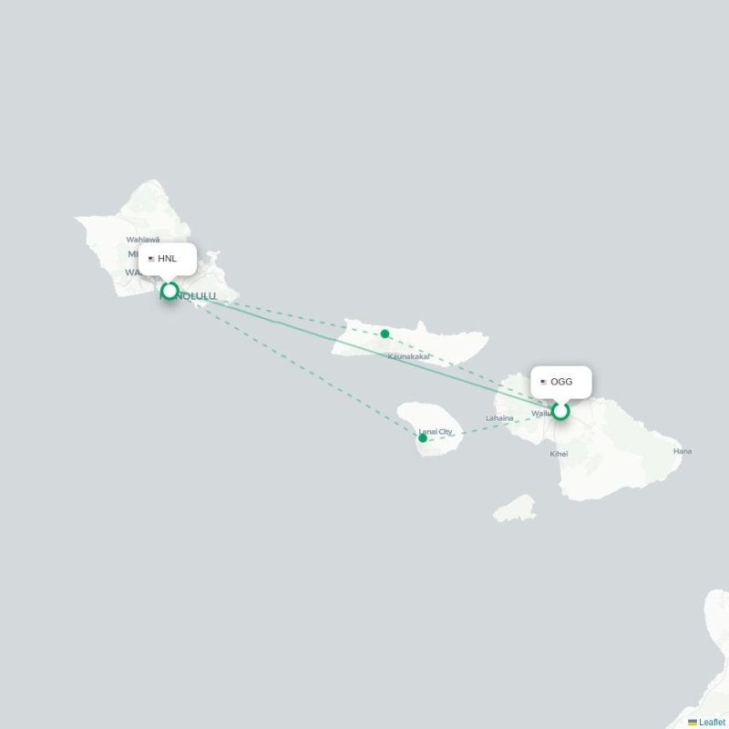 OGG - HNL route map