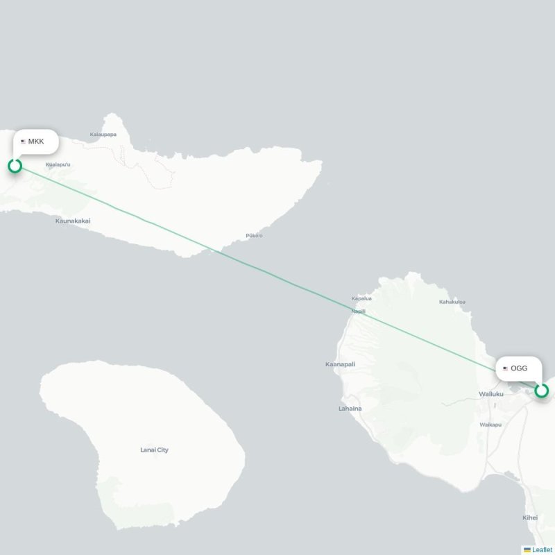 OGG - MKK route map