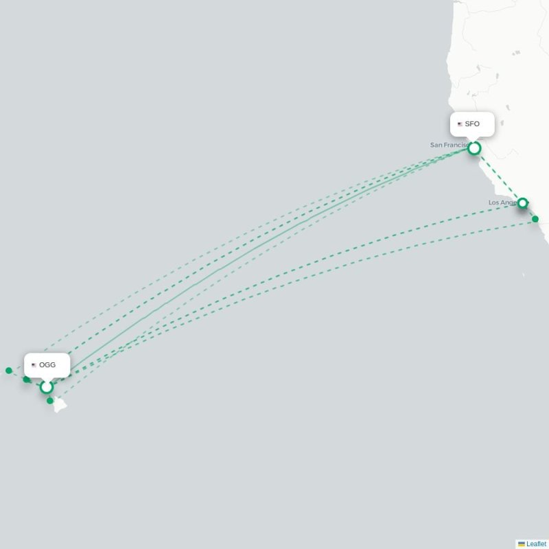 OGG - SFO route map
