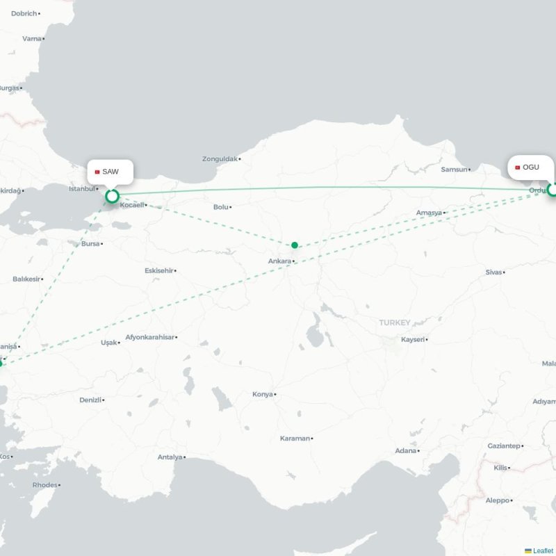 OGU - SAW route map