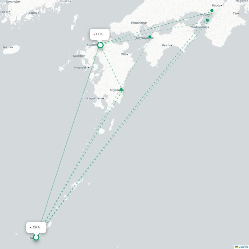OKA - FUK route map
