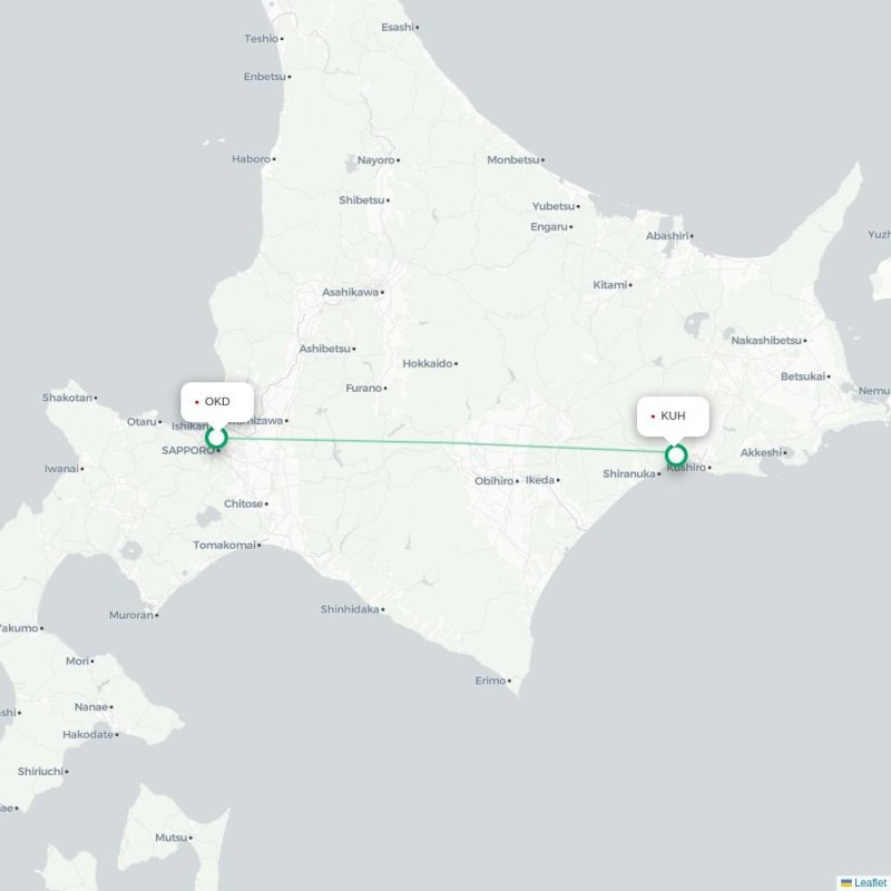 OKD - KUH route map