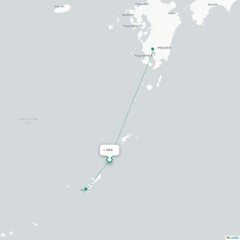 OKE - TKN route map