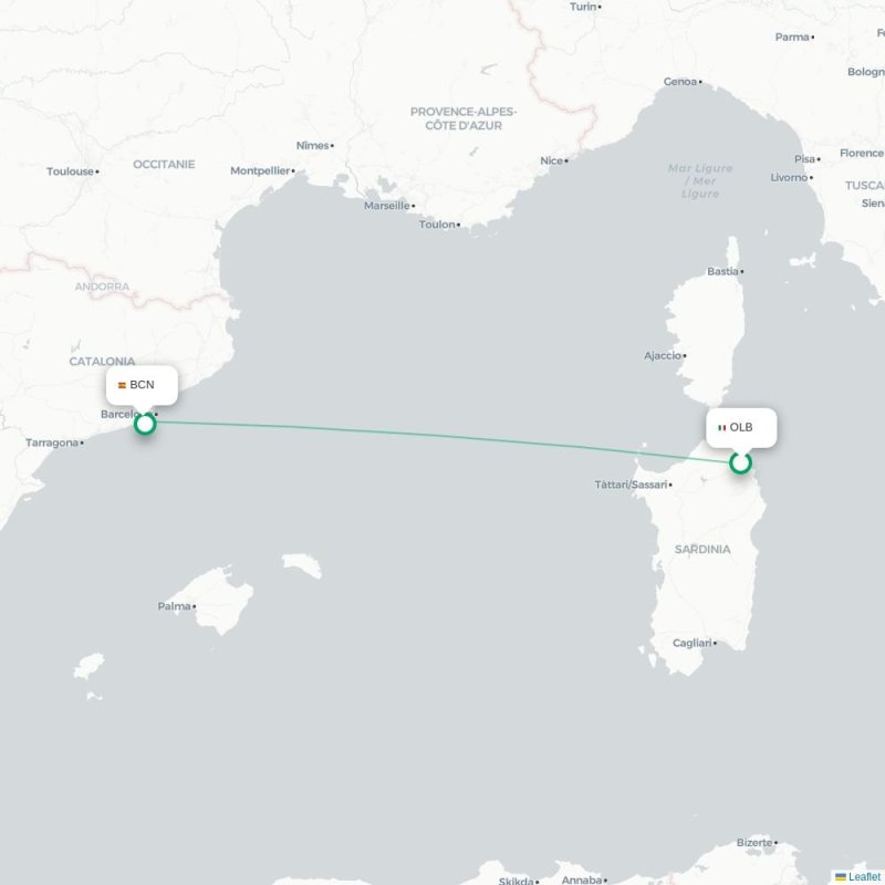 OLB - BCN route map