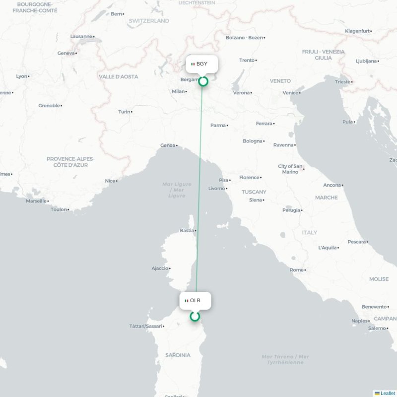 OLB - BGY route map