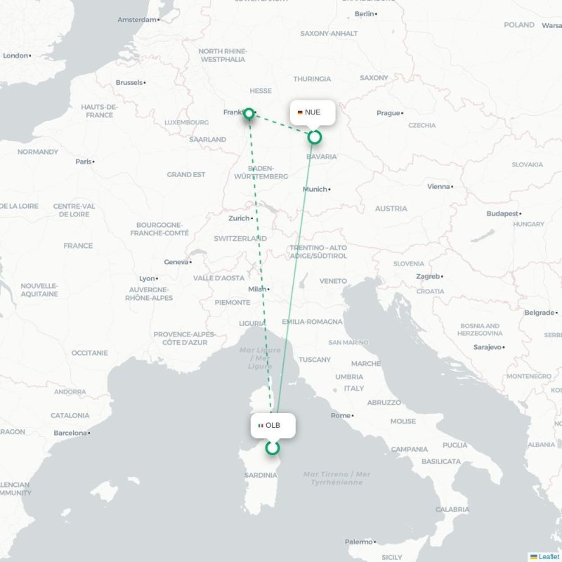 OLB - NUE route map
