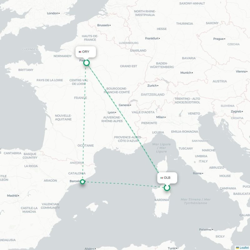 OLB - ORY route map