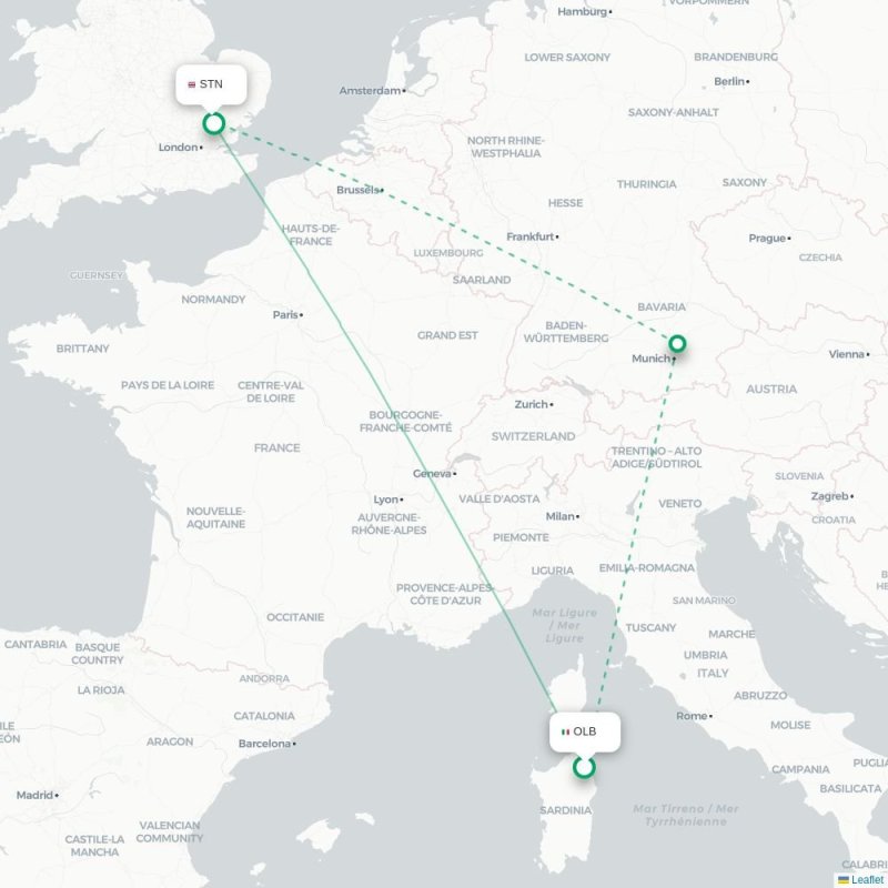 OLB - STN route map