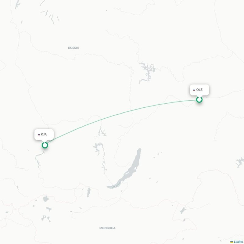OLZ - KJA route map