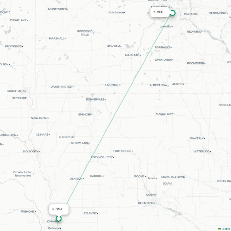 OMA - MSP route map
