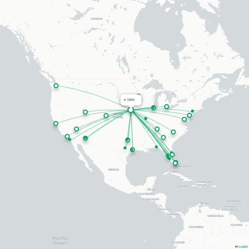 OMA - SRQ route map