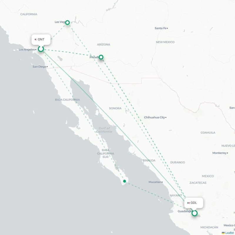 ONT - GDL route map