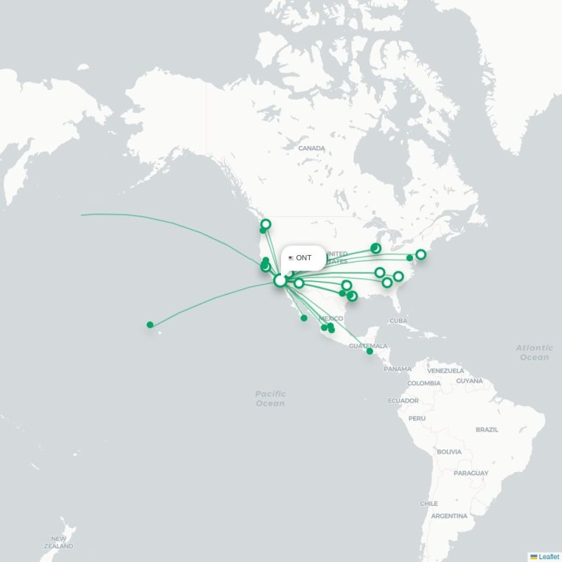 ONT - DEN route map
