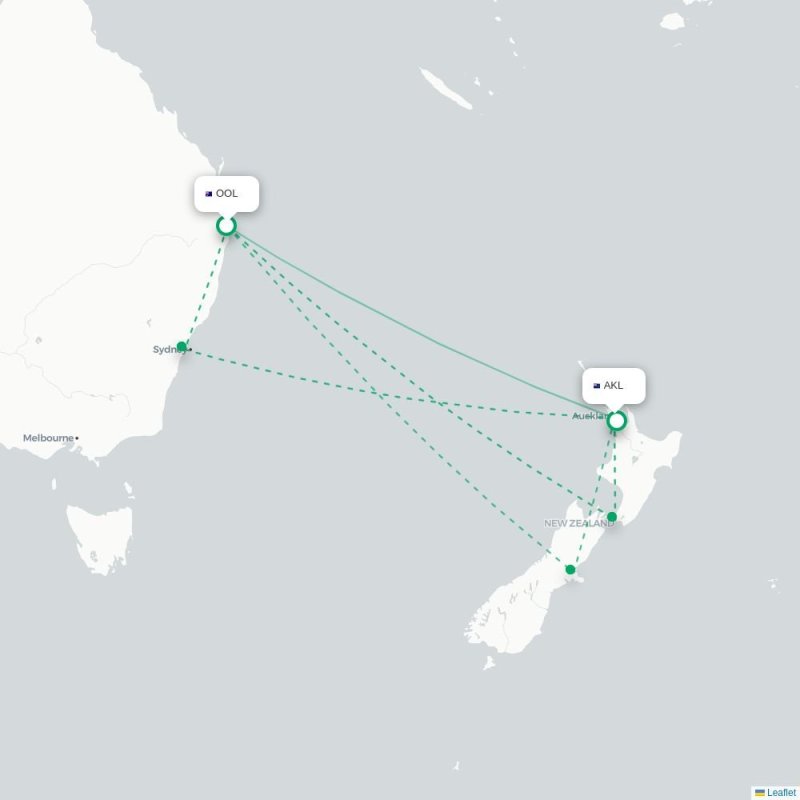 OOL - AKL route map