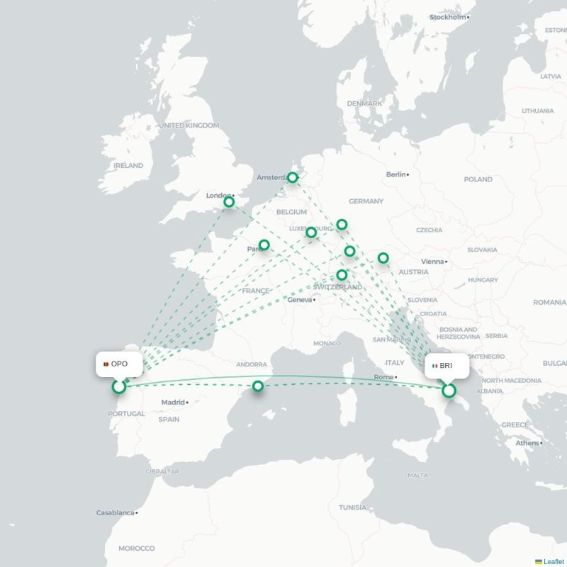 OPO - BRI route map
