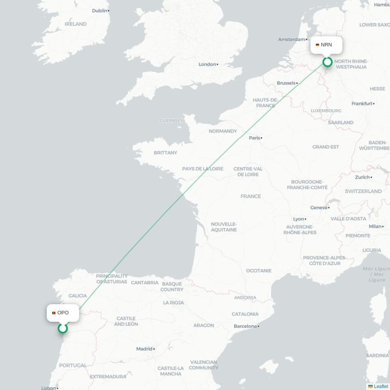 OPO - NRN route map