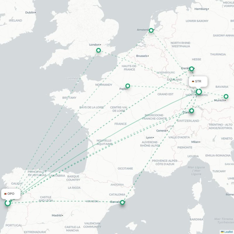 OPO - STR route map