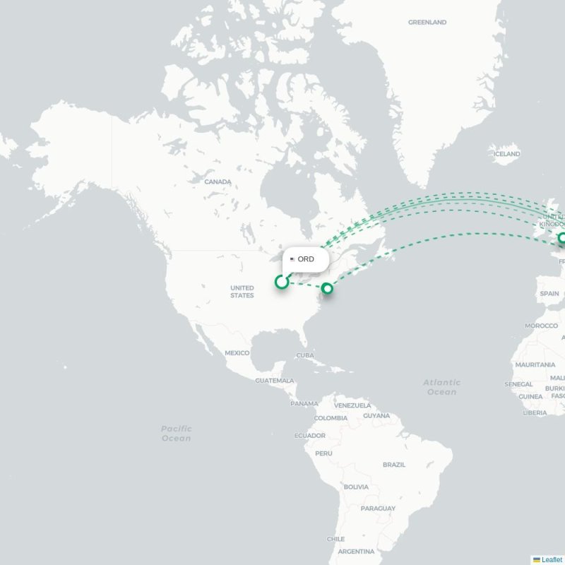 ORD - AMM route map