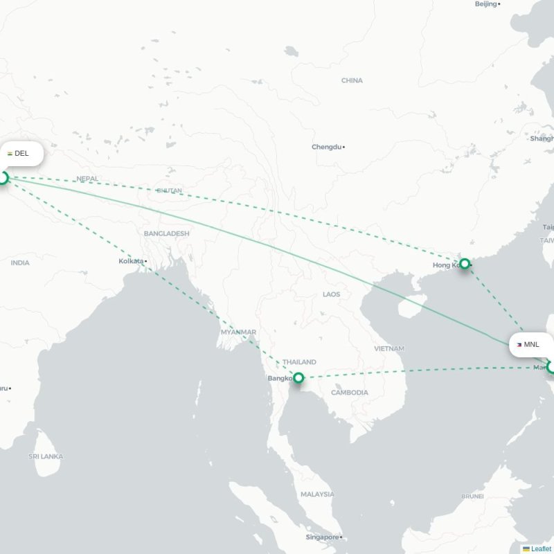 ORD - DEL route map