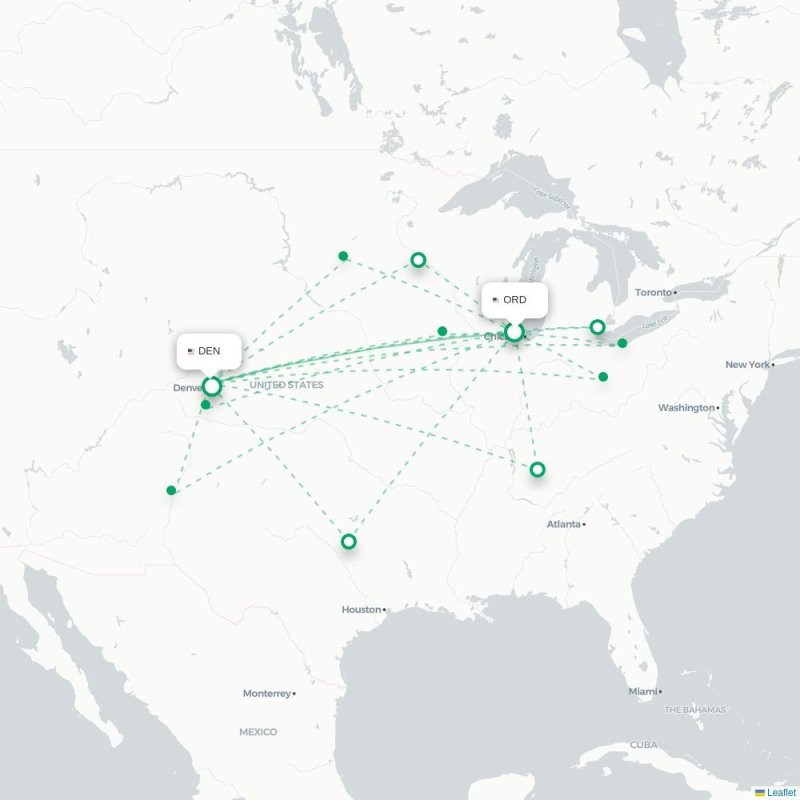 ORD - DEN route map