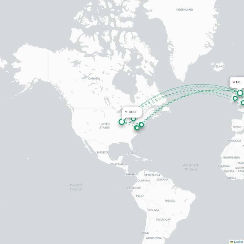 ORD - EDI route map